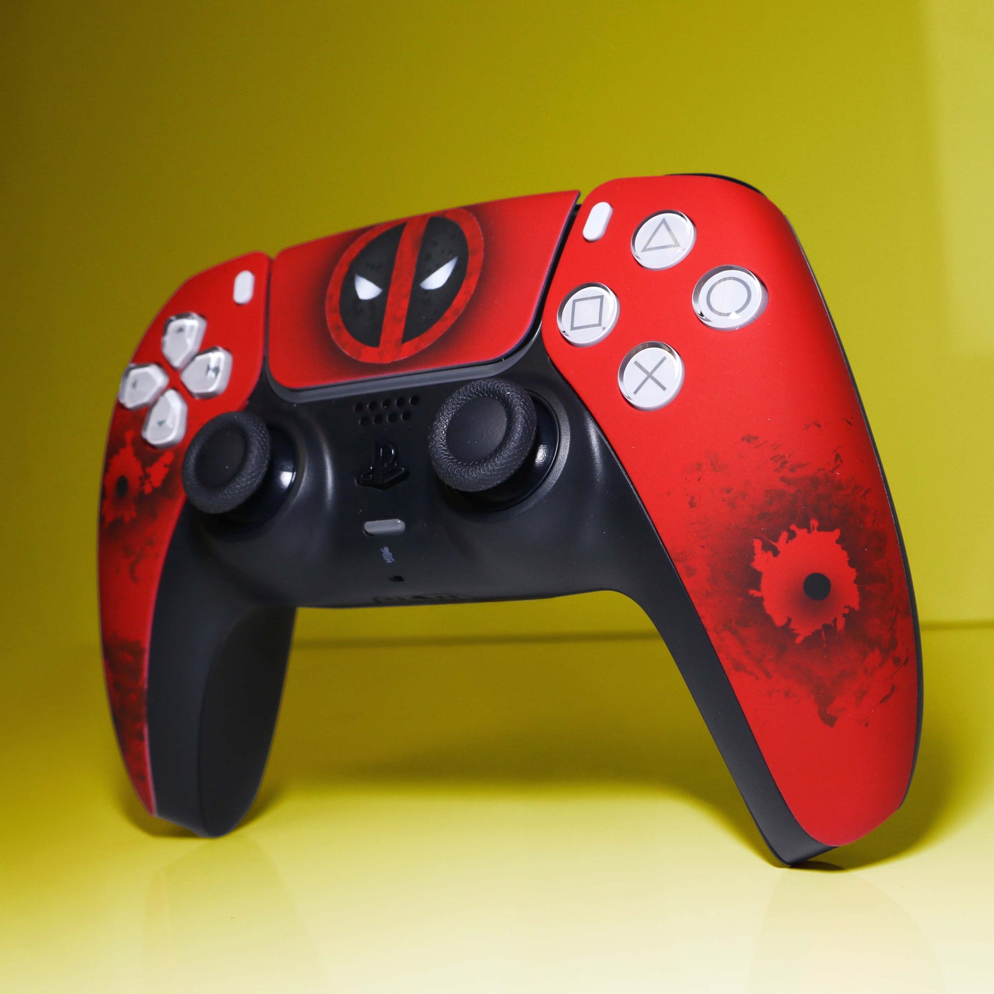 Custom Airbrush Painted Sony PlayStation 5 PS5 - Maximum Effort Deadpool Merc With A Mouth