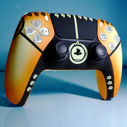 Custom Airbrush Painted Sony PlayStation 5 PS5 - Anime Naruto Nine Tails Sage Form Orange and Black 