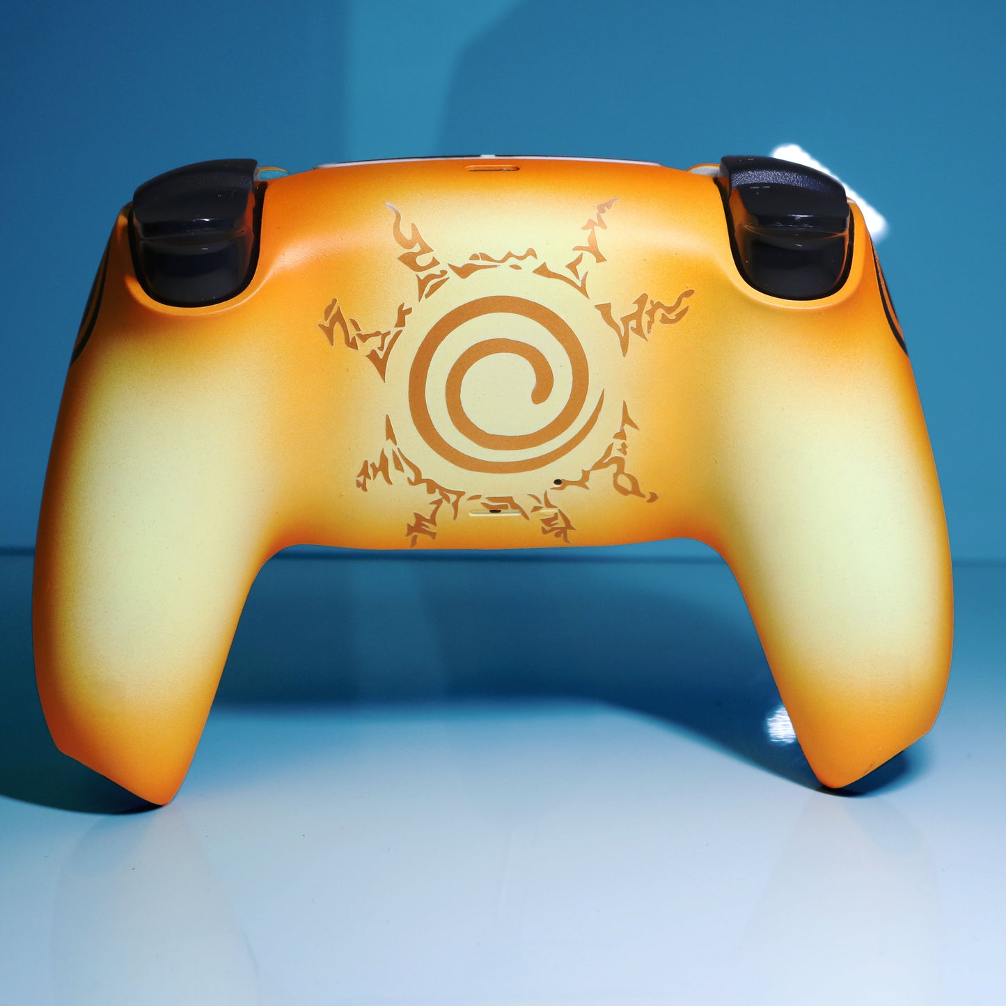 Custom Airbrush Painted Sony PlayStation 5 PS5 - Anime Naruto Nine Tails Sage Form Orange and Black 