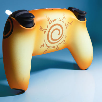 Custom Airbrush Painted Sony PlayStation 5 PS5 - Anime Naruto Nine Tails Sage Form Orange and Black 