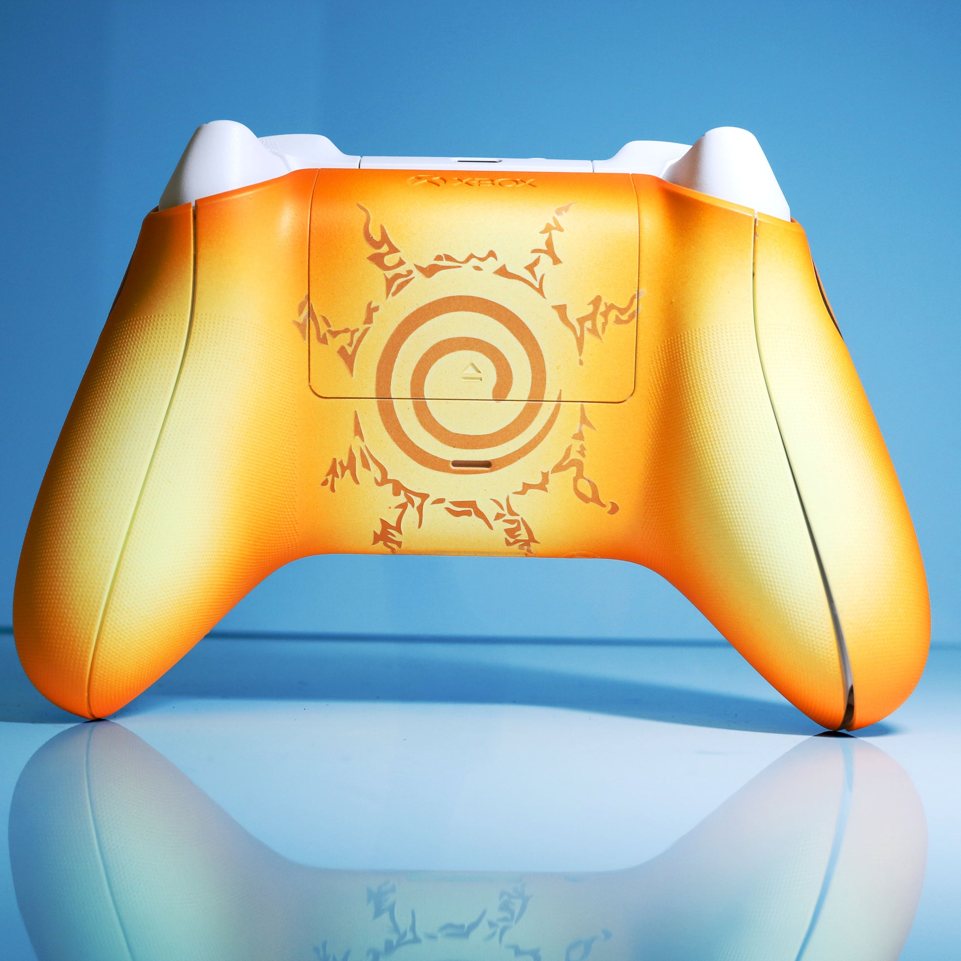 Custom Controller Microsoft Xbox Series X - Xbox One S - Anime Naruto Nine Tails Sage Form Orange and Black 