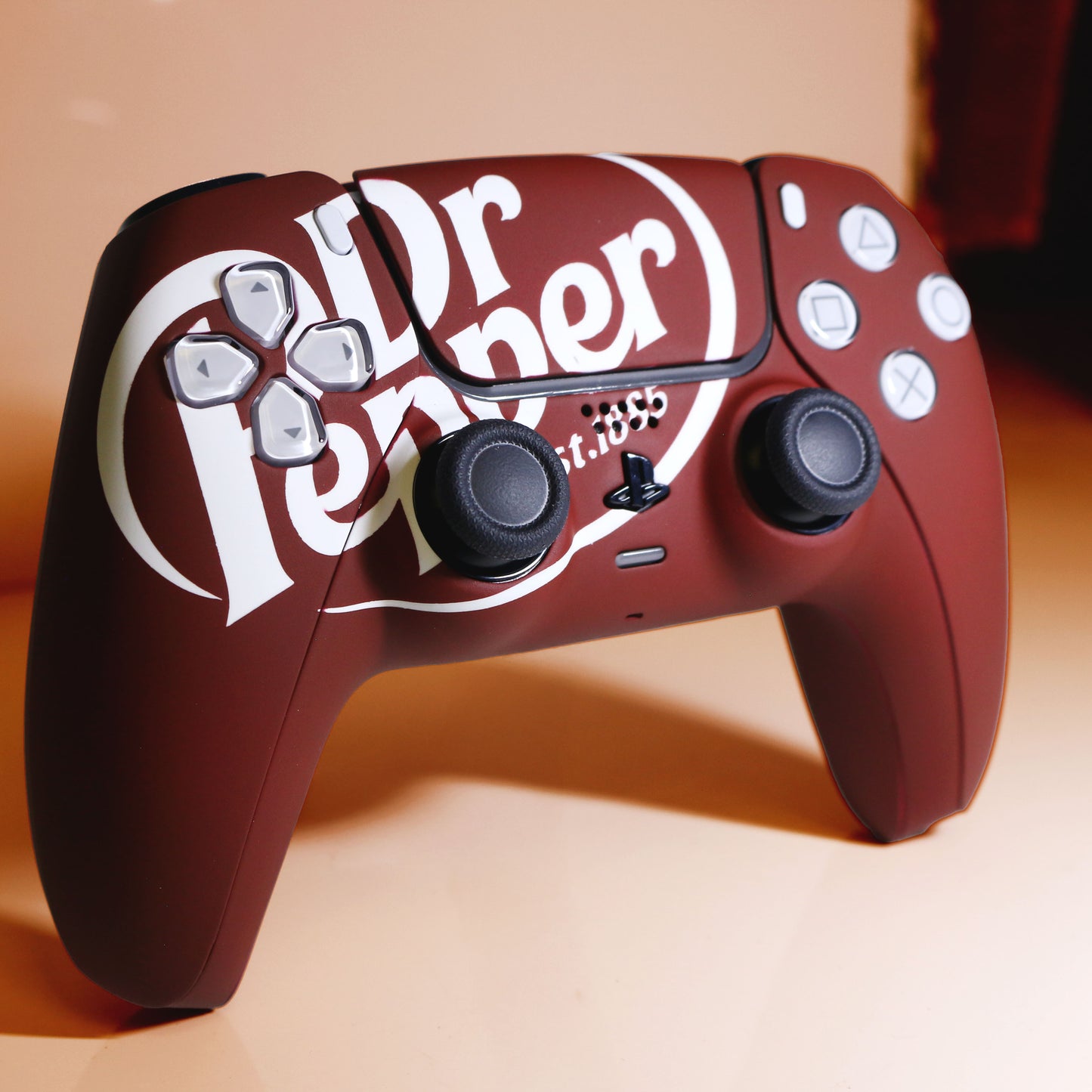 Custom Airbrush Painted Sony PlayStation 5 PS5 - Dr. Pepper Soda Pop Texas Big Gulp Maroon Burgundy 