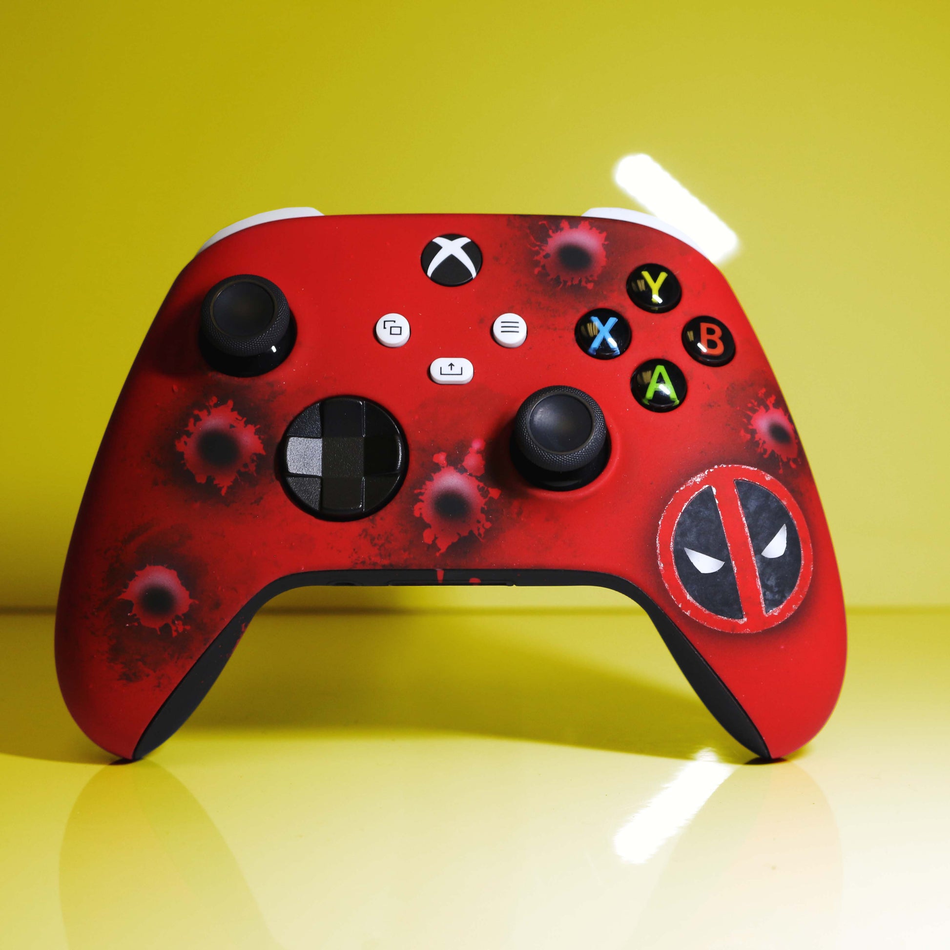 Custom Airbrush Controller Microsoft Xbox Series X - Xbox One S - Maximum Effort Deadpool Merc With A Mouth
