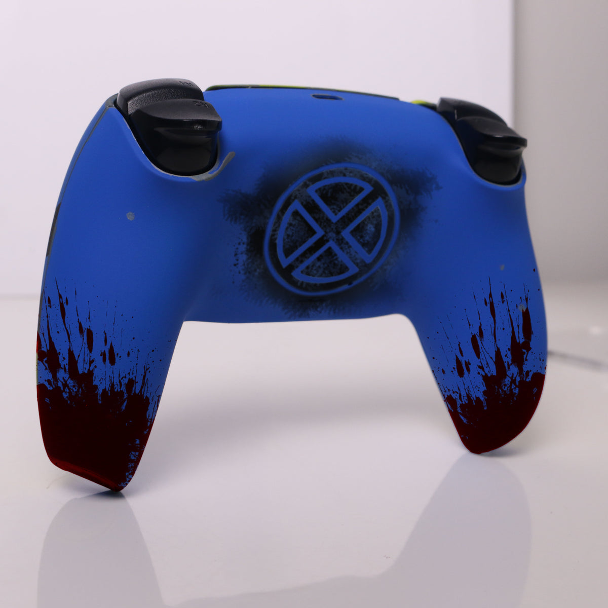 Custom Airbrush Painted Controller Sony PlayStation 5 PS5 -| Yellow & Blue Hand-Painted Gaming Controller wolverine claws superhero comics