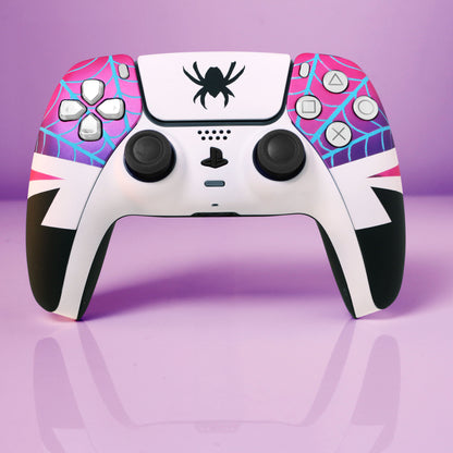 Custom Airbrush Controller Sony Playstation 5 PS5 - Spider Gwen Spiderverse Ghost