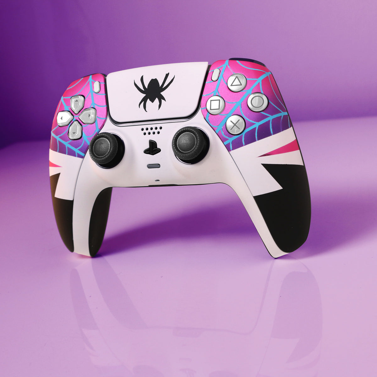 Custom Airbrush Controller Sony Playstation 5 PS5 - Spider Gwen Spiderverse Ghost
