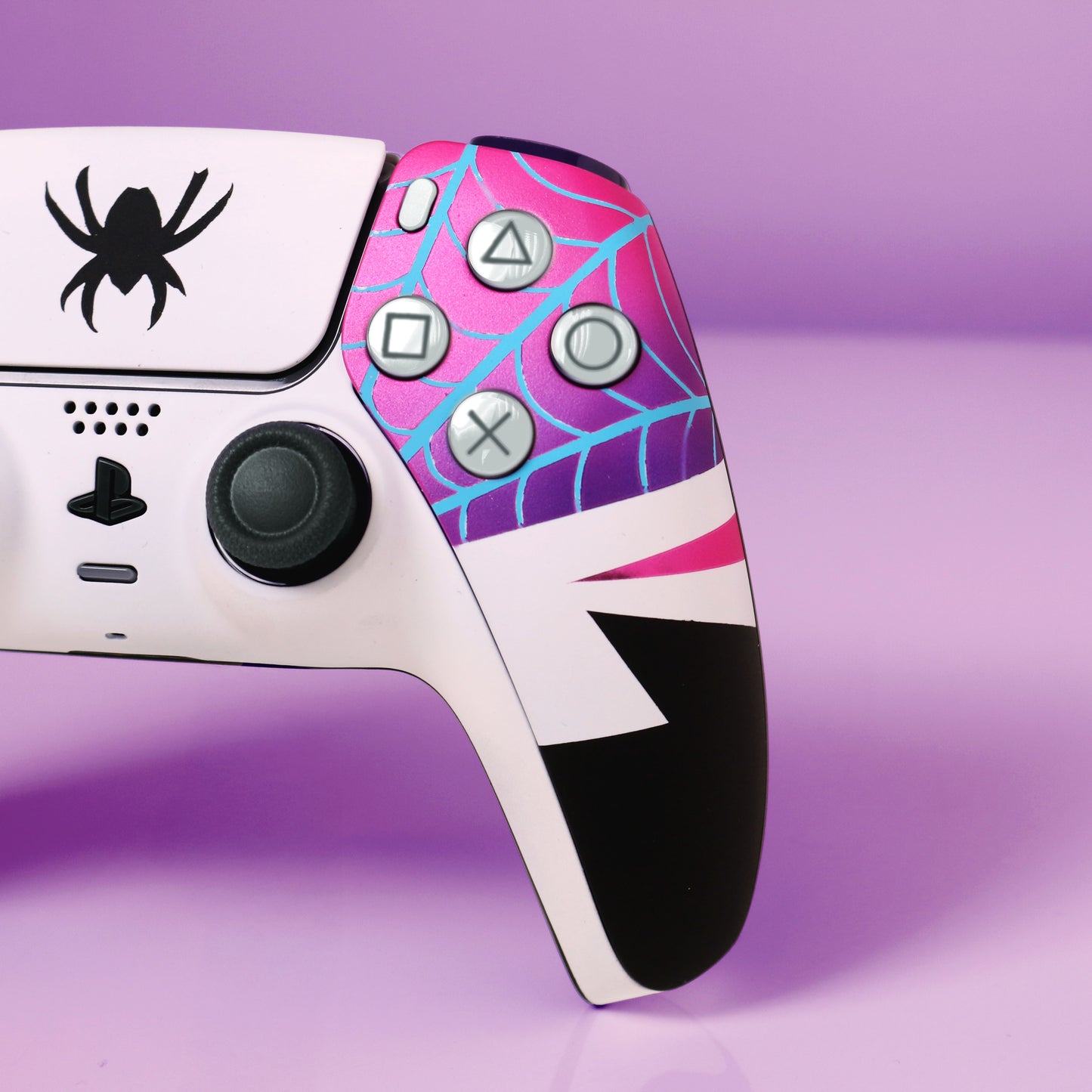 Custom Airbrush Controller Sony Playstation 5 PS5 - Spider Gwen Spiderverse Ghost