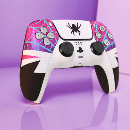 Custom Airbrush Controller Sony Playstation 5 PS5 - Spider Gwen Spiderverse Ghost