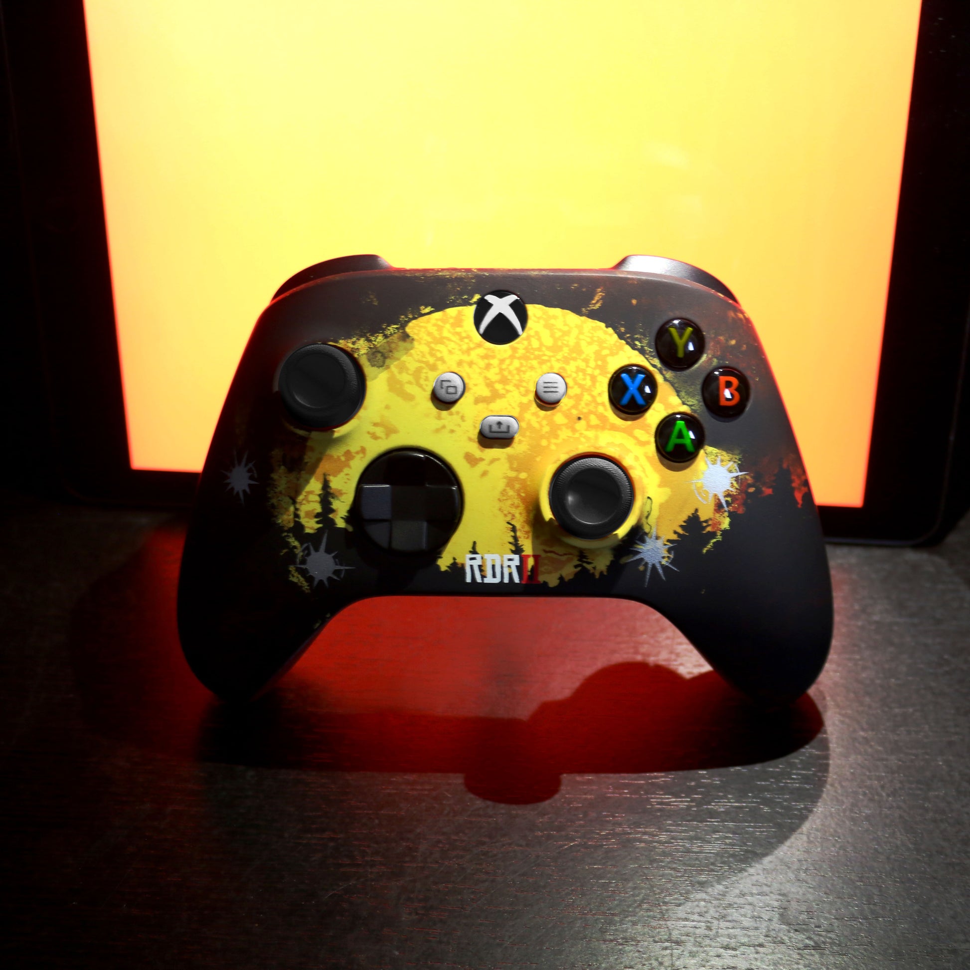 Custom Airbrush Controller Microsoft Xbox Series X - Xbox One S - Red Revolver RDR Red Dead Redemption