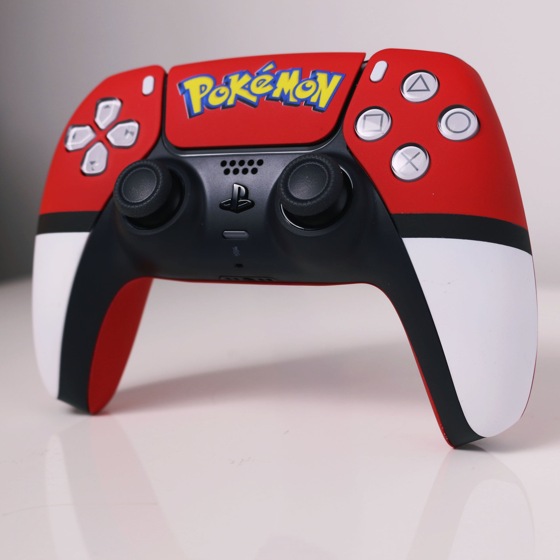 Custom Airbrush Painted Sony PlayStation 5 PS5 - Pokemon Pocket Monster Got to Get Em All Red White Anime Video Game
