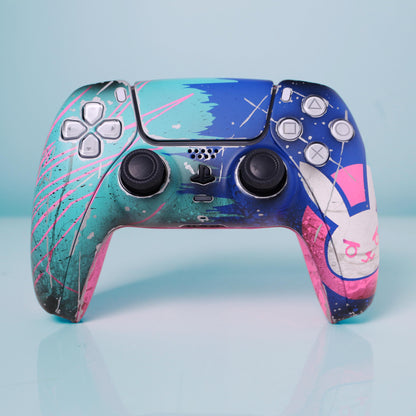 Custom Airbrush Controller Sony Playstation 5 PS5 - D.VA Overwatch Nerf This Bunny FPS First Person Shooter