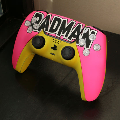 Custom Airbrush Painted Sony PlayStation 5 PS5 - Pink Yellow Bad Man Vegeta DBZ