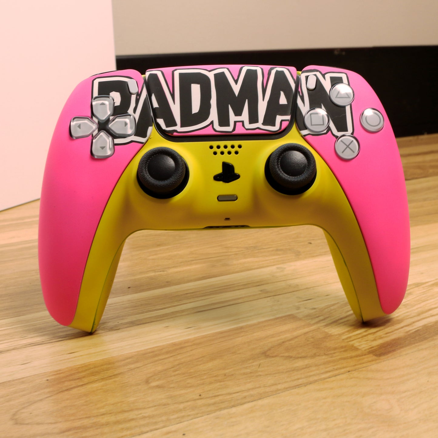 Custom Airbrush Painted Sony PlayStation 5 PS5 - Pink Yellow Bad Man Vegeta DBZ