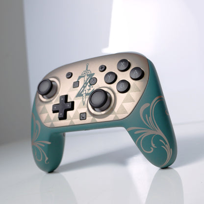 Custom Airbrush Painted Controller Nintendo Switch 2 Two - SSBU Smash Bros Anime LoZ Hero Legend of Zelda Link Master Sword Navi