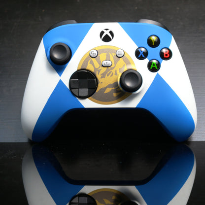 Custom Airbrushed Controller Microsoft Xbox Series X - Xbox One S - Power Rangers Morphin Time Blue