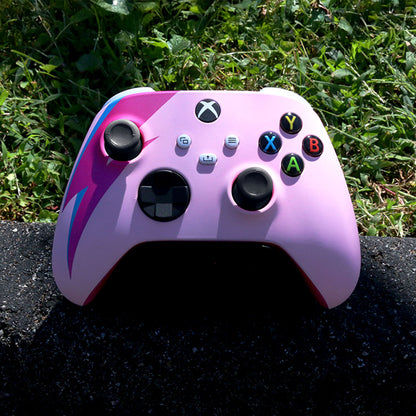 Custom Airbrush Controller Microsoft Xbox Series X - Xbox One S - Stardust David bowie Lightning Bolt