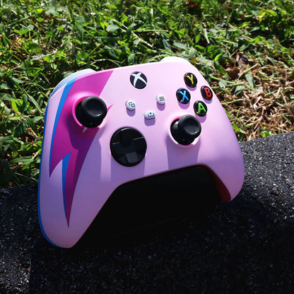 Custom Airbrush Controller Microsoft Xbox Series X - Xbox One S - Stardust David bowie Lightning Bolt