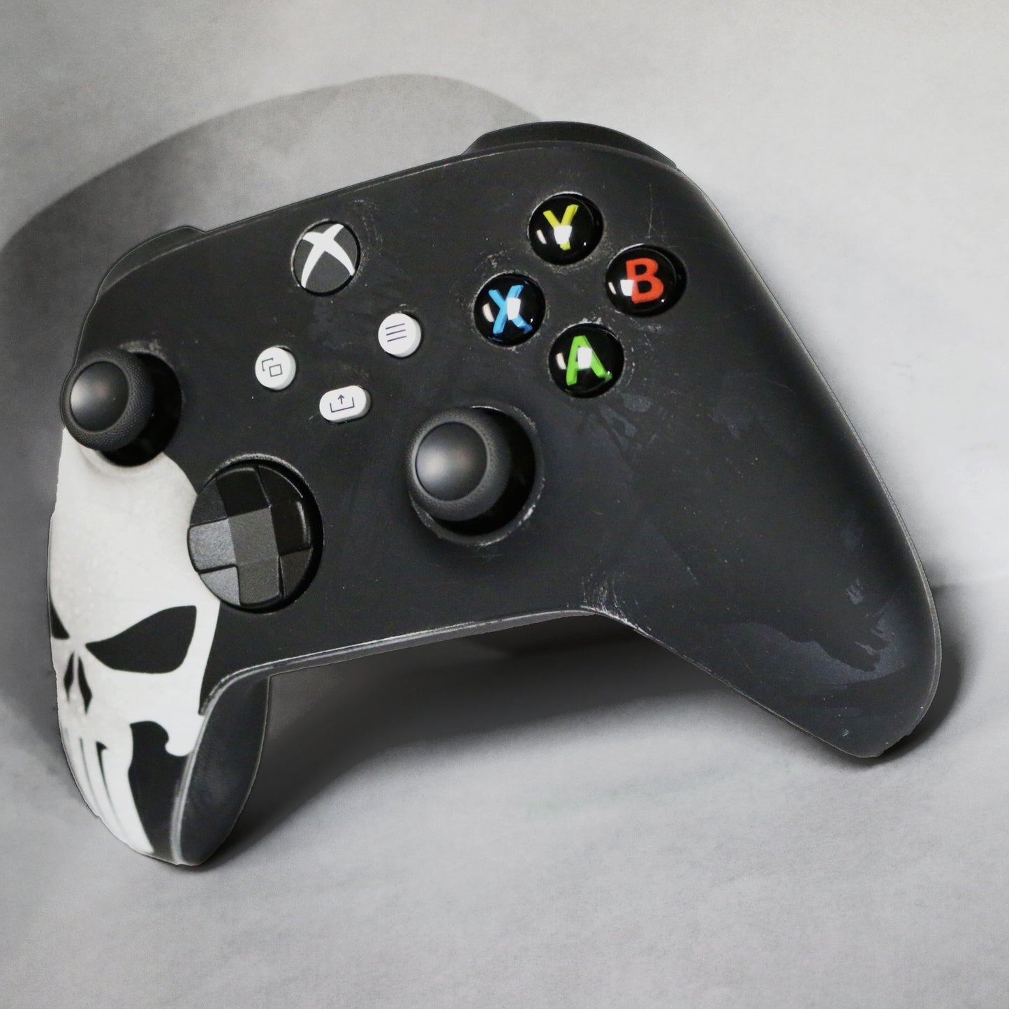 Custom Airbrush Controller Microsoft Xbox Series X - Xbox One S - Punisher Skull White Black Superhero