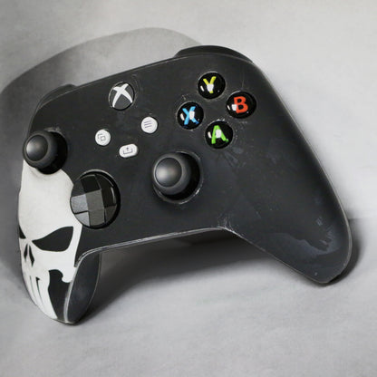 Custom Airbrush Controller Microsoft Xbox Series X - Xbox One S - Punisher Skull White Black Superhero