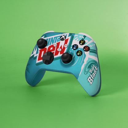 Custom Airbrush Painted Controller Microsoft Xbox Series X  XSX One - Baja Blast Mountain Dew Taco Bell Teal Red Yellow Wave