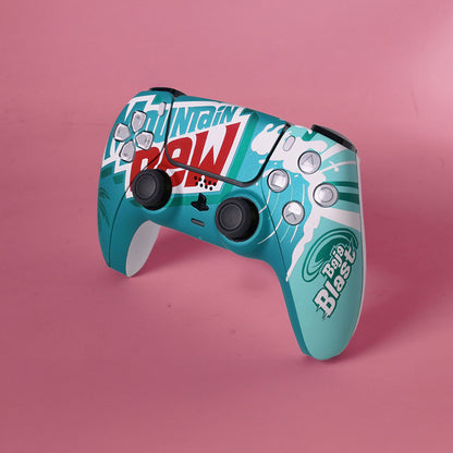 Custom Airbrush Painted Sony PlayStation 5 PS5 - Baja Blast Mountain Dew Taco Bell Teal Red Yellow Wave