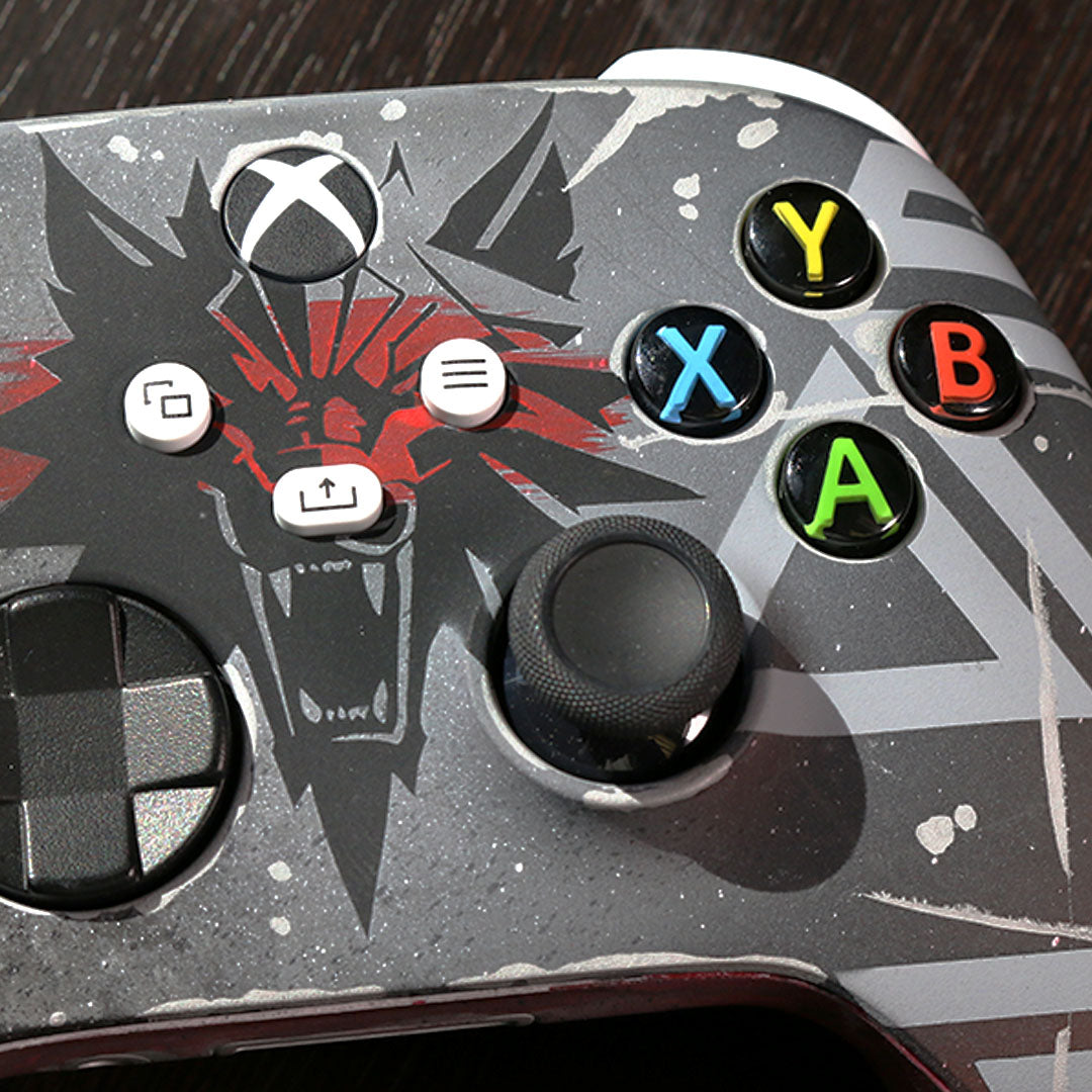 Custom Controller Microsoft Xbox Series X - Xbox One S - Wolf Witcher Folklore Fantasy Runes Elements Game Tv Series Geralt Dark Horror