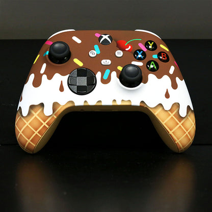 Custom airbrush Controller Microsoft Xbox Series X - Xbox One S - Sundae Ice Cream Cone Cherry Sprinkles