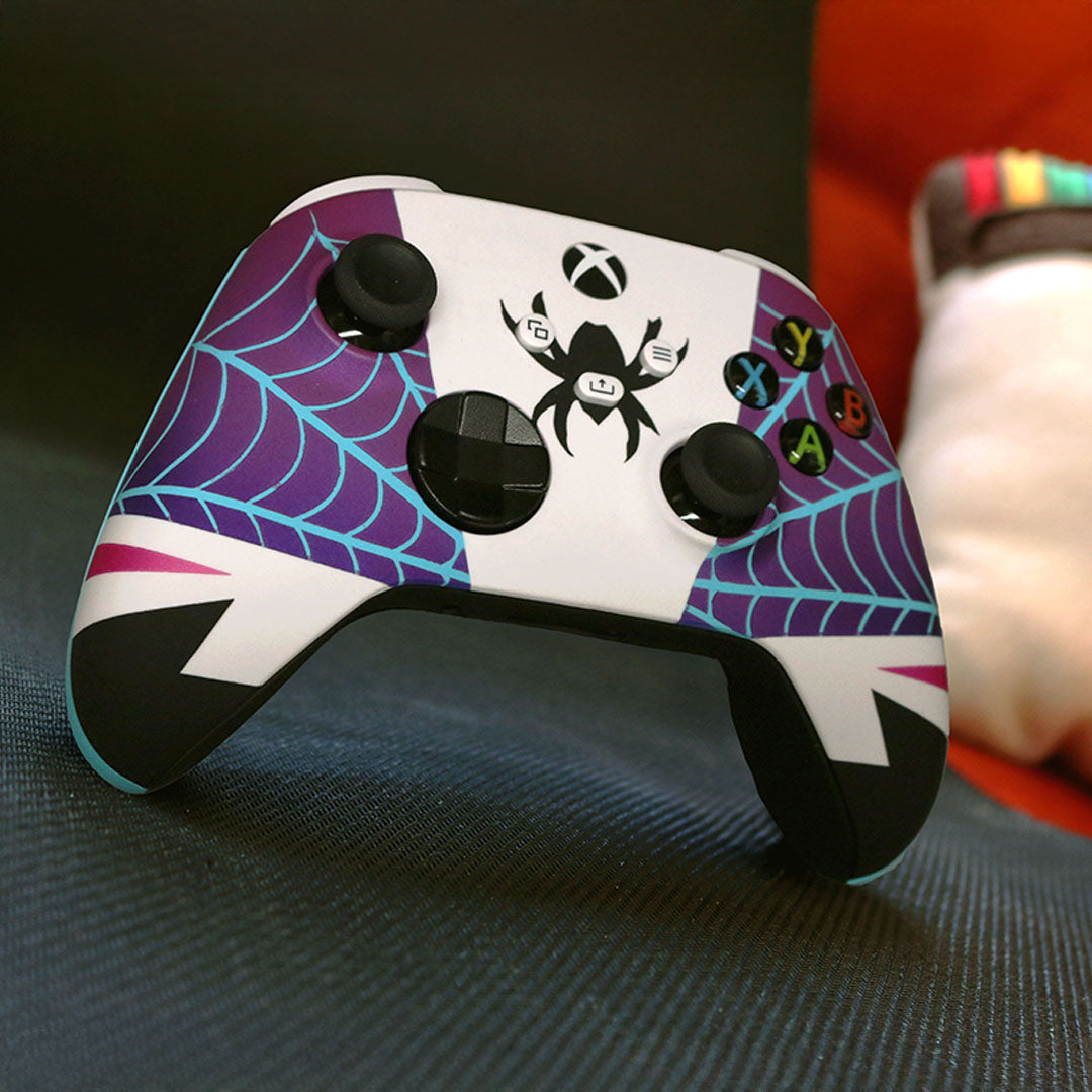 Custom Airbrush Controller Microsoft Xbox Series X - Xbox One S - Spider Gwen Spiderverse Ghost