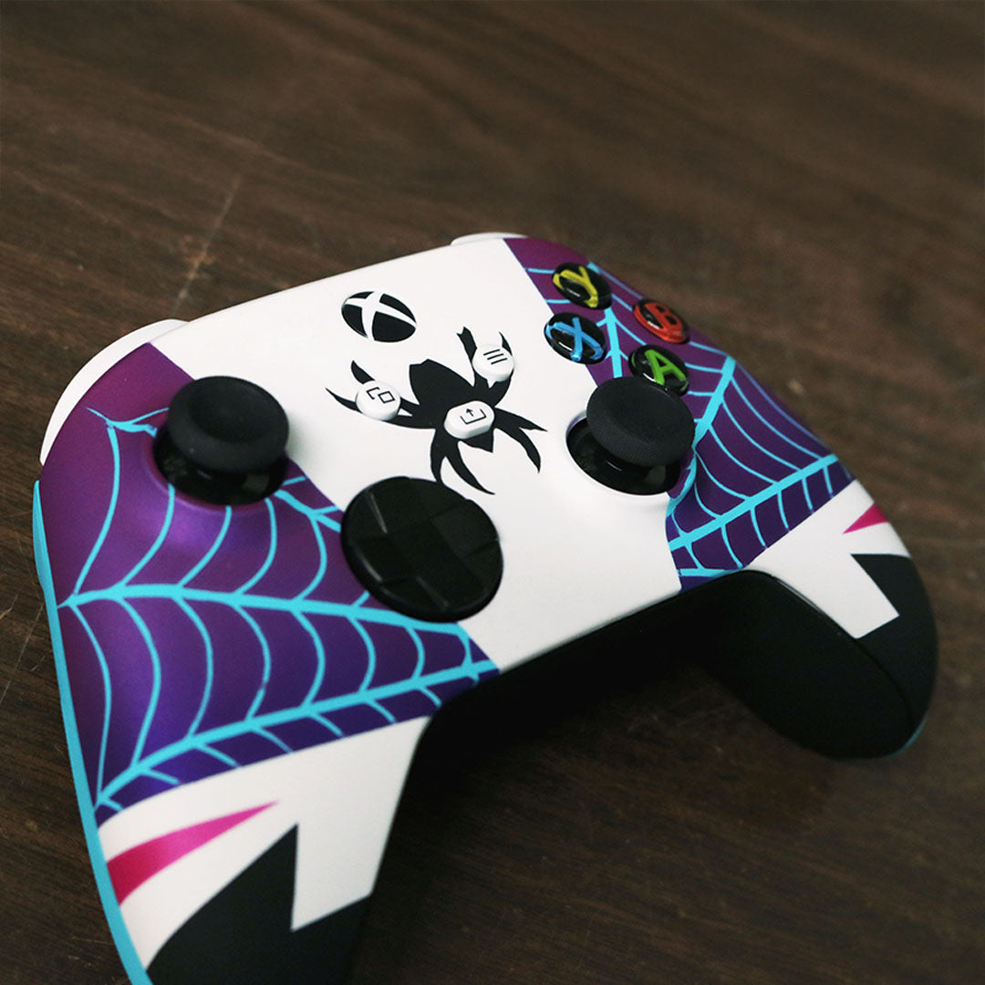 Custom Airbrush Controller Microsoft Xbox Series X - Xbox One S - Spider Gwen Spiderverse Ghost
