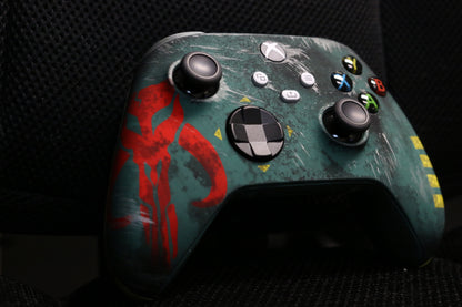 Custom Airbrush Controller Microsoft Xbox Series X - Xbox One S - Bounty Hunter Boba Fett 