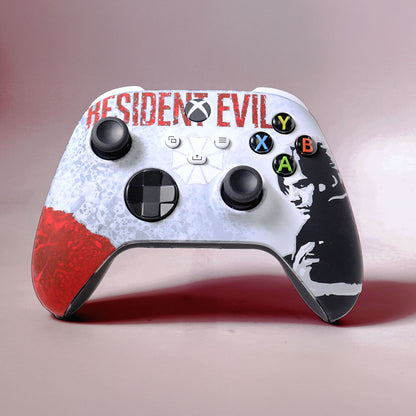Custom Airbrush Controller Microsoft Xbox Series X - Xbox One S - Bio hazard Resident Evil Leon Raccoon Virus