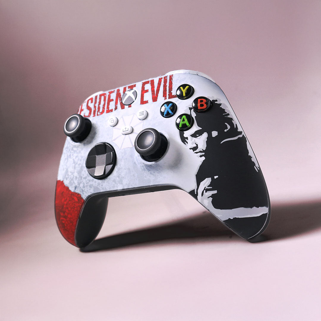 Custom Airbrush Controller Microsoft Xbox Series X - Xbox One S - Bio hazard Resident Evil Leon Raccoon Virus