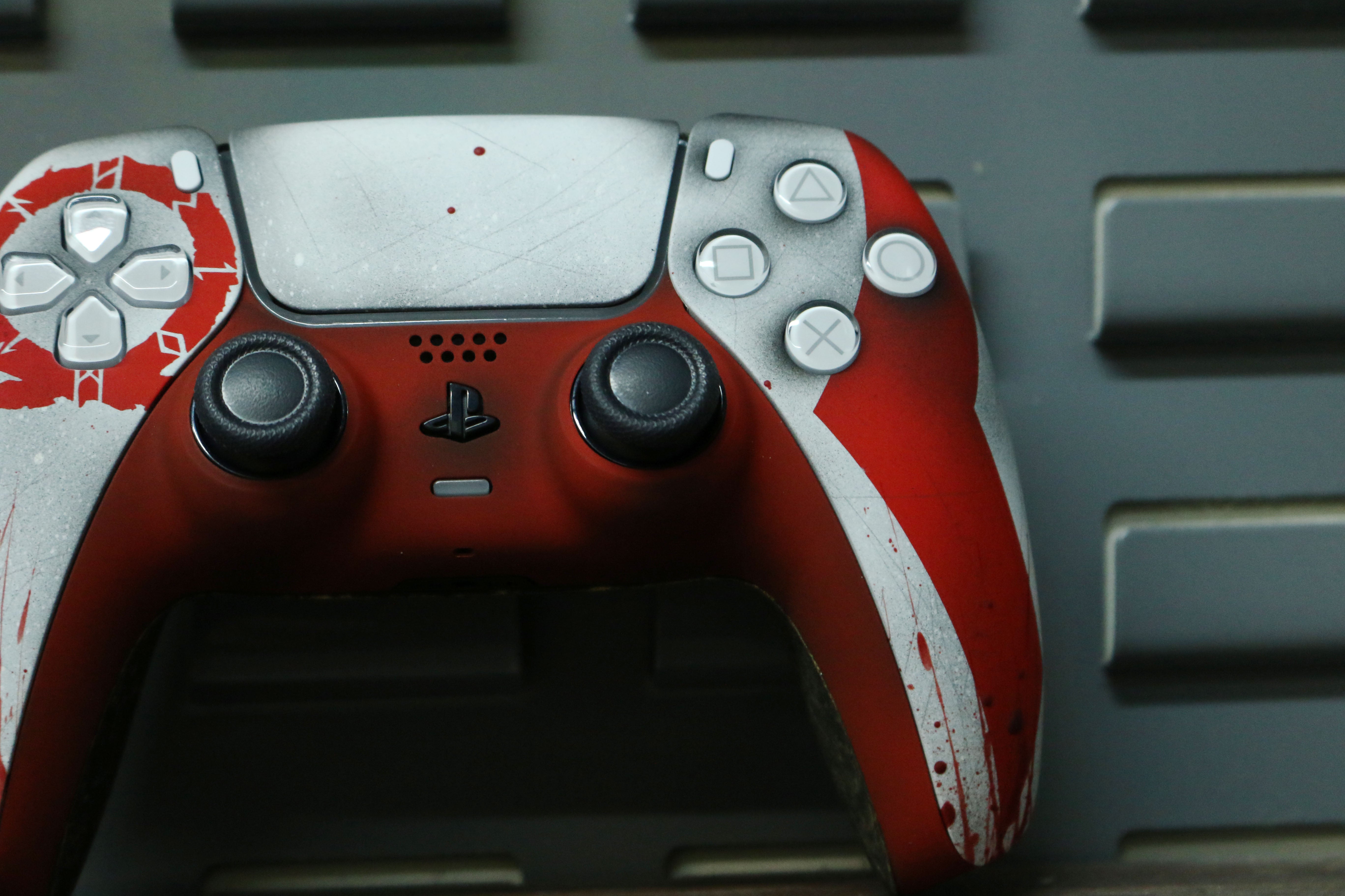 Custom Airbrushed Controller Sony Playstation 5 PS5 - God of War Omega Kratos