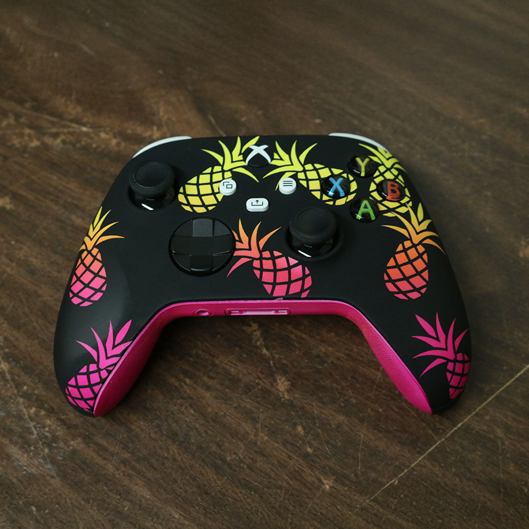 Custom Airbrush Controller Microsoft Xbox Series X - Xbox One S - Pineapple Express Summer Time Ombre Fade Fruit