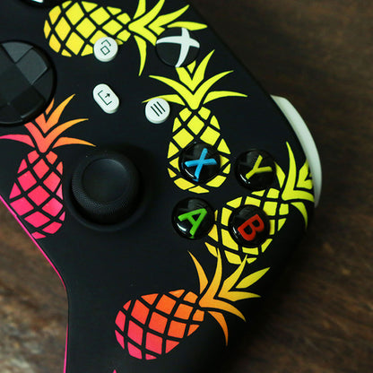 Custom Airbrush Controller Microsoft Xbox Series X - Xbox One S - Pineapple Express Summer Time Ombre Fade Fruit