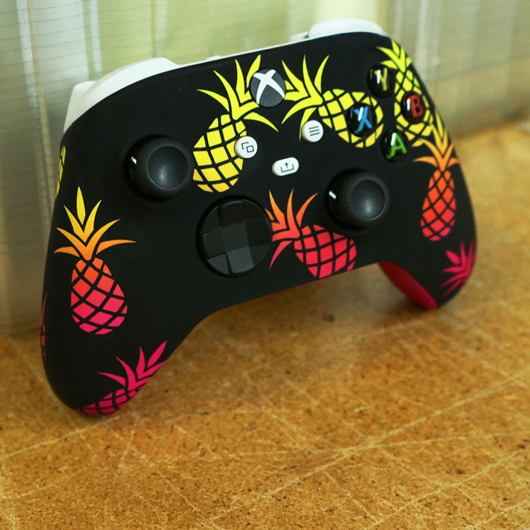 Custom Airbrush Controller Microsoft Xbox Series X - Xbox One S - Pineapple Express Summer Time Ombre Fade Fruit