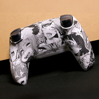 Custom Airbrush Painted Sony PlayStation 5 Controller PS5 - Ahegao Anime Red Manga Spicy Panel