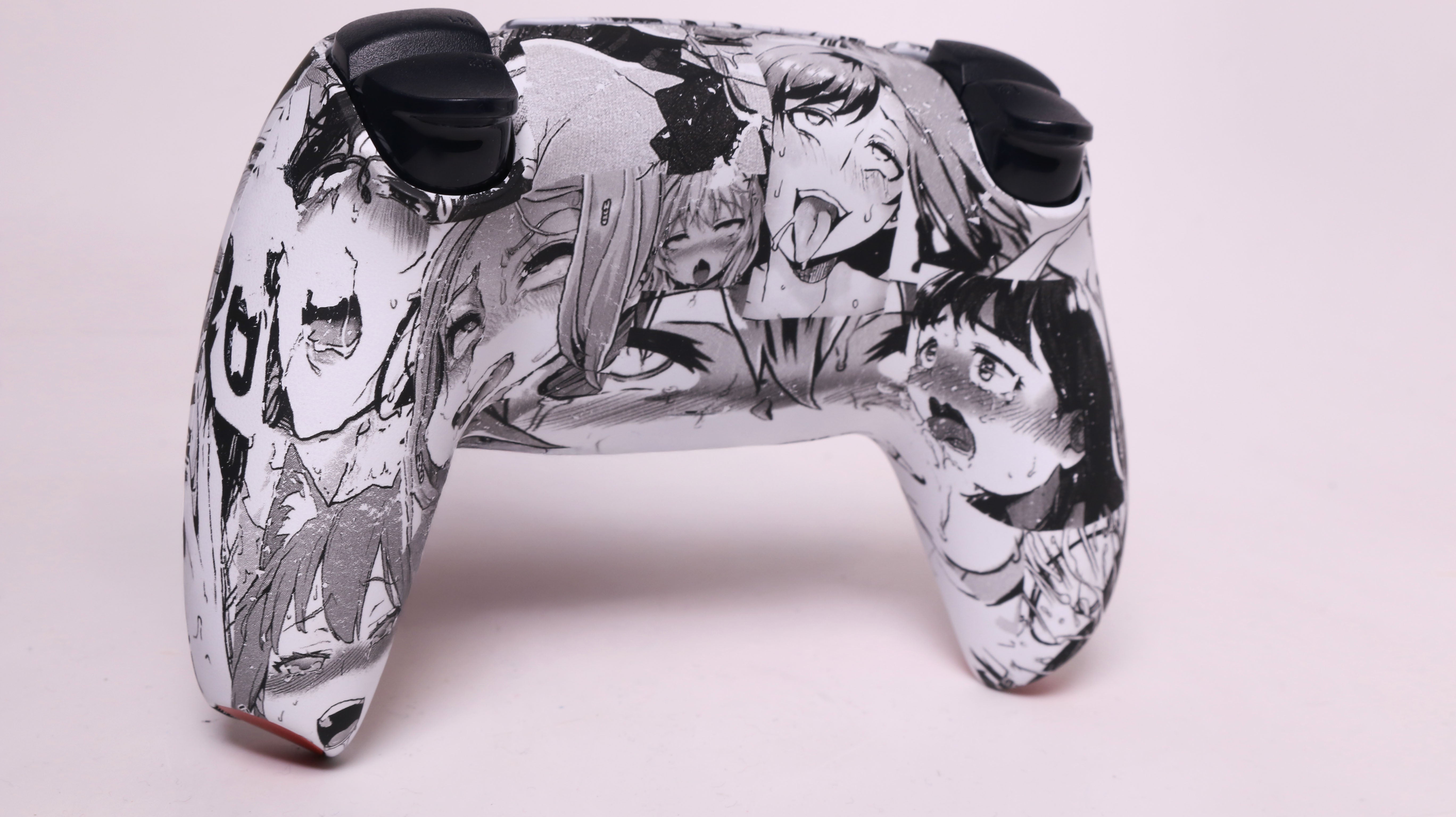 Custom Airbrush Painted Sony PlayStation 5 Controller PS5 - Ahegao Anime Red Manga Spicy Panel
