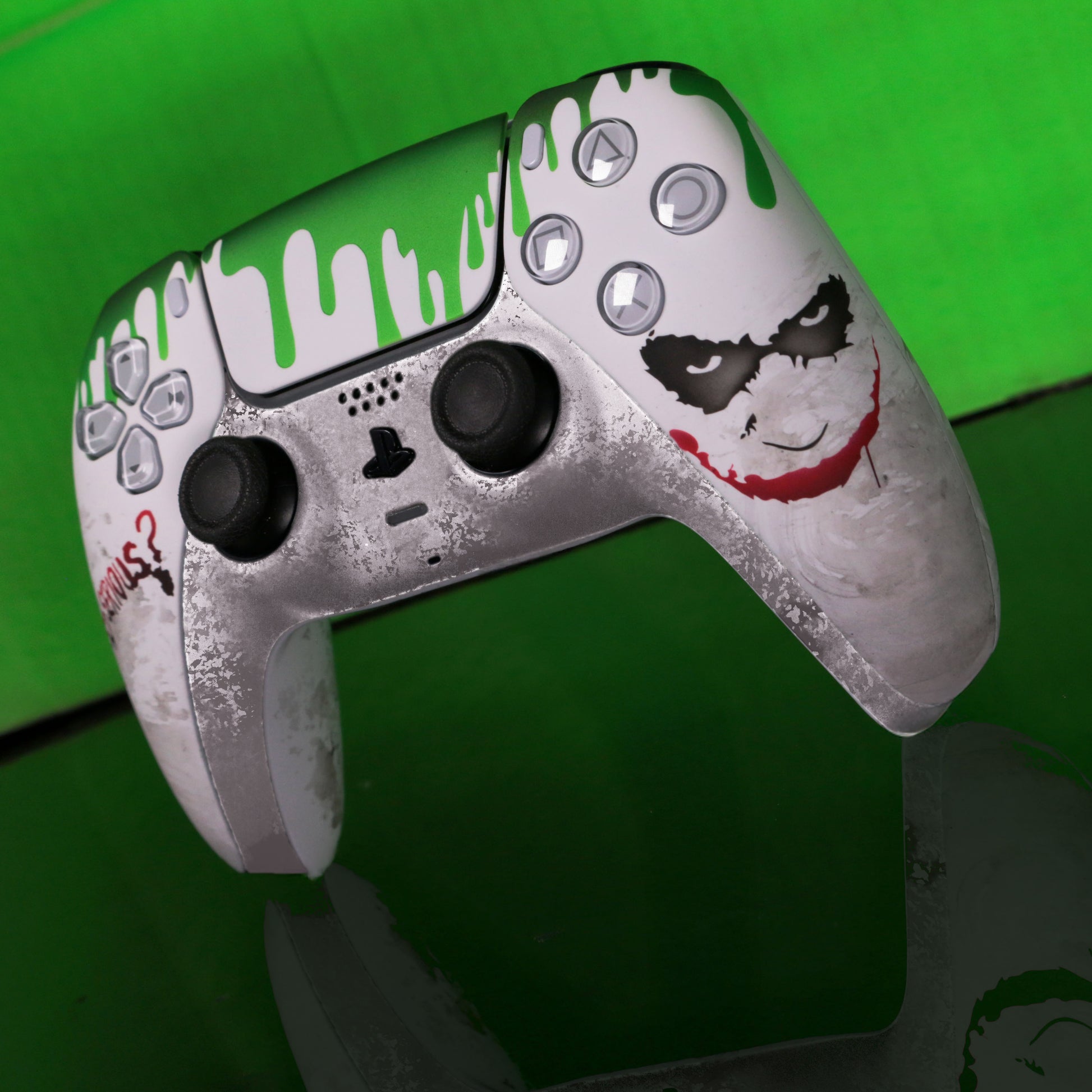 Custom Airbrush Controller Sony Playstation 5 PS5 - Why So Serious Joker Drip Bat Man 