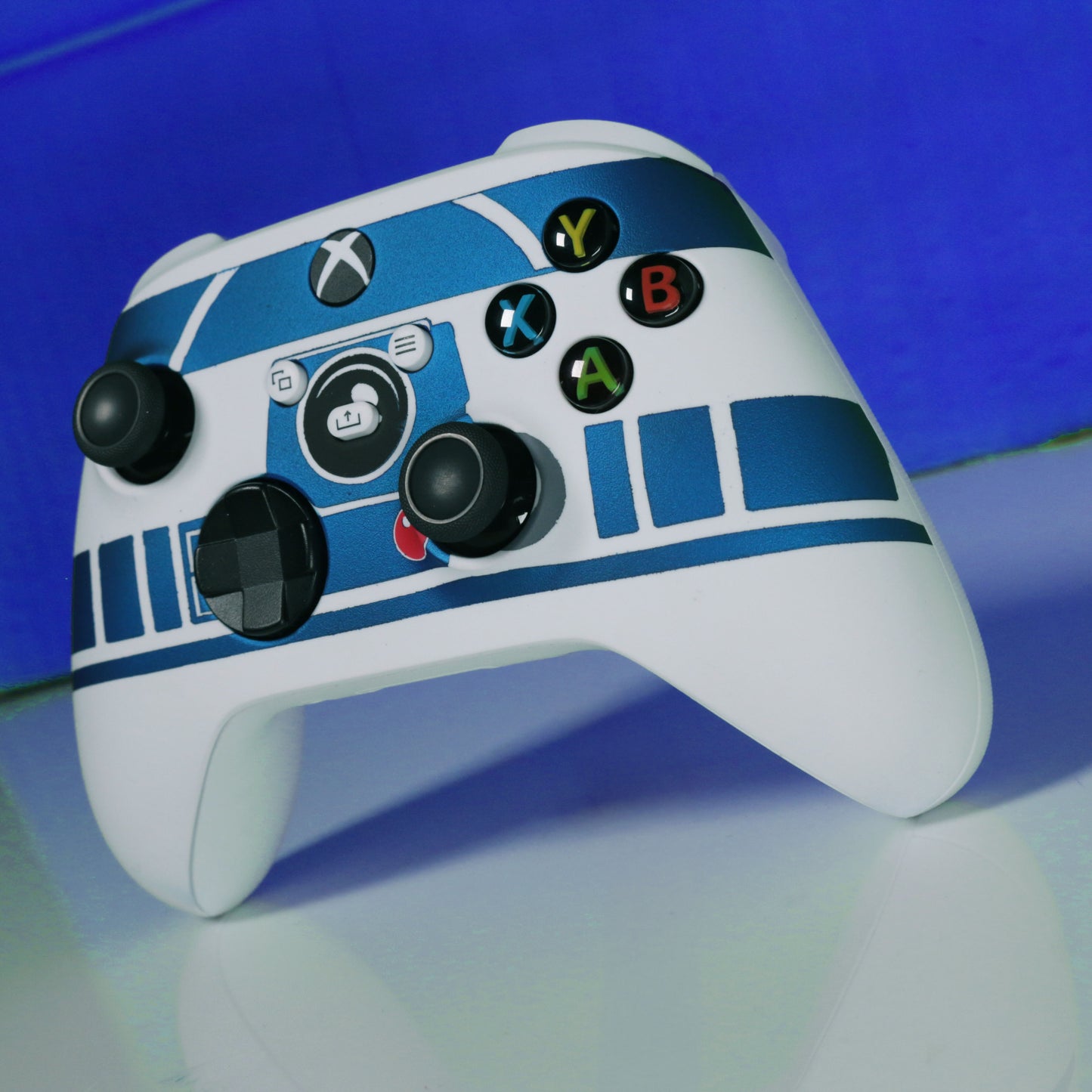 Custom Controller Microsoft Xbox Series X - Xbox One S - Droid R2 Plucky Blue Face