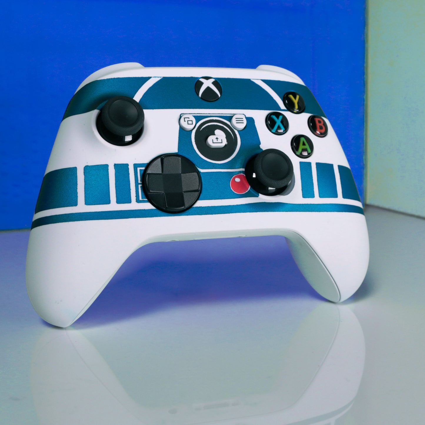 Custom Controller Microsoft Xbox Series X - Xbox One S - Droid R2 Plucky Blue Face