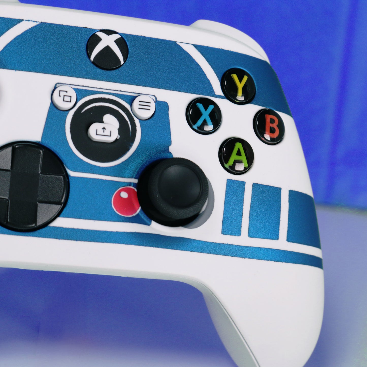 Custom Controller Microsoft Xbox Series X - Xbox One S - Droid R2 Plucky Blue Face