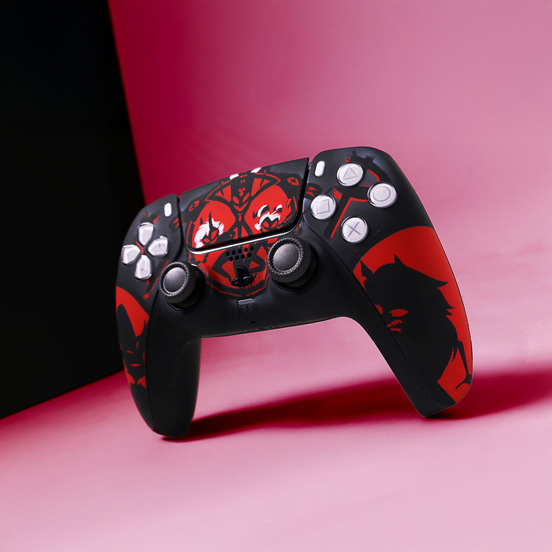 Custom Airbrush Painted Sony PlayStation 5 PS5 - Helluva Boss Imp Assassin Hell Imps Demons Angels Secret Mission Wolf Owl