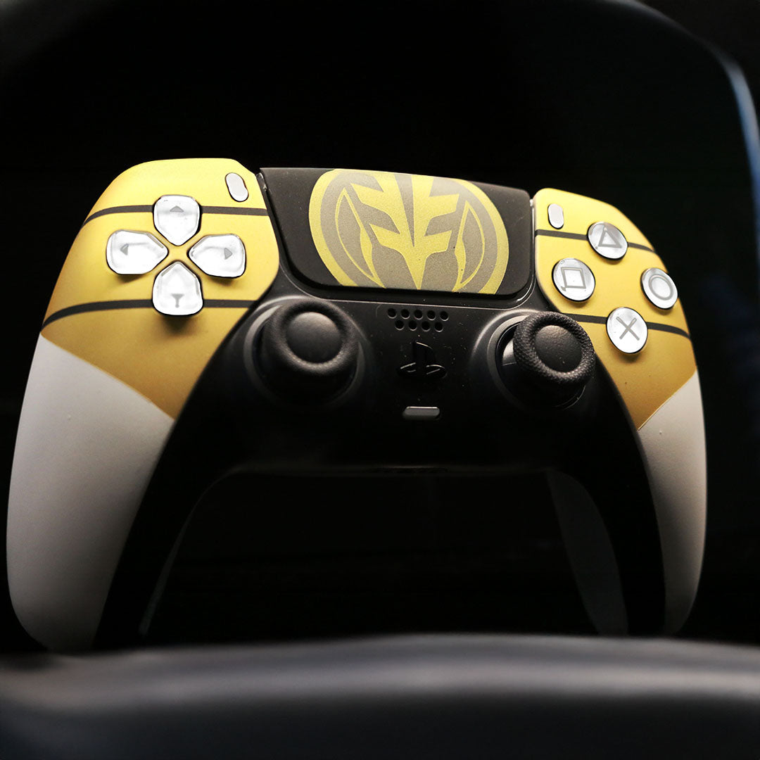 Custom Airbrushed Controller Sony Playstation 5 PS5 - Power Rangers Morphin Time White