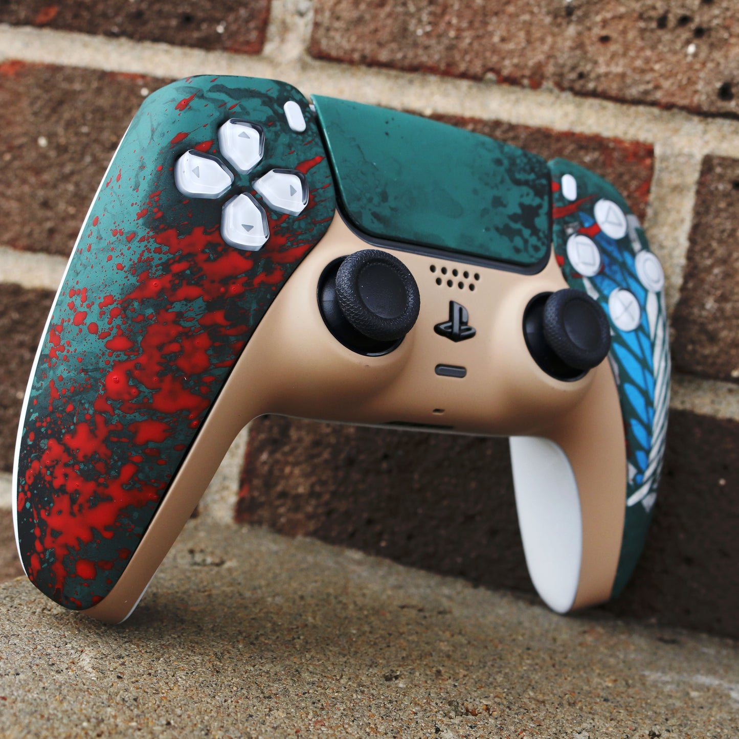 Custom Airbrush Controller Sony Playstation 5 PS5 - Anime Attack On Titan Scouting Legion
