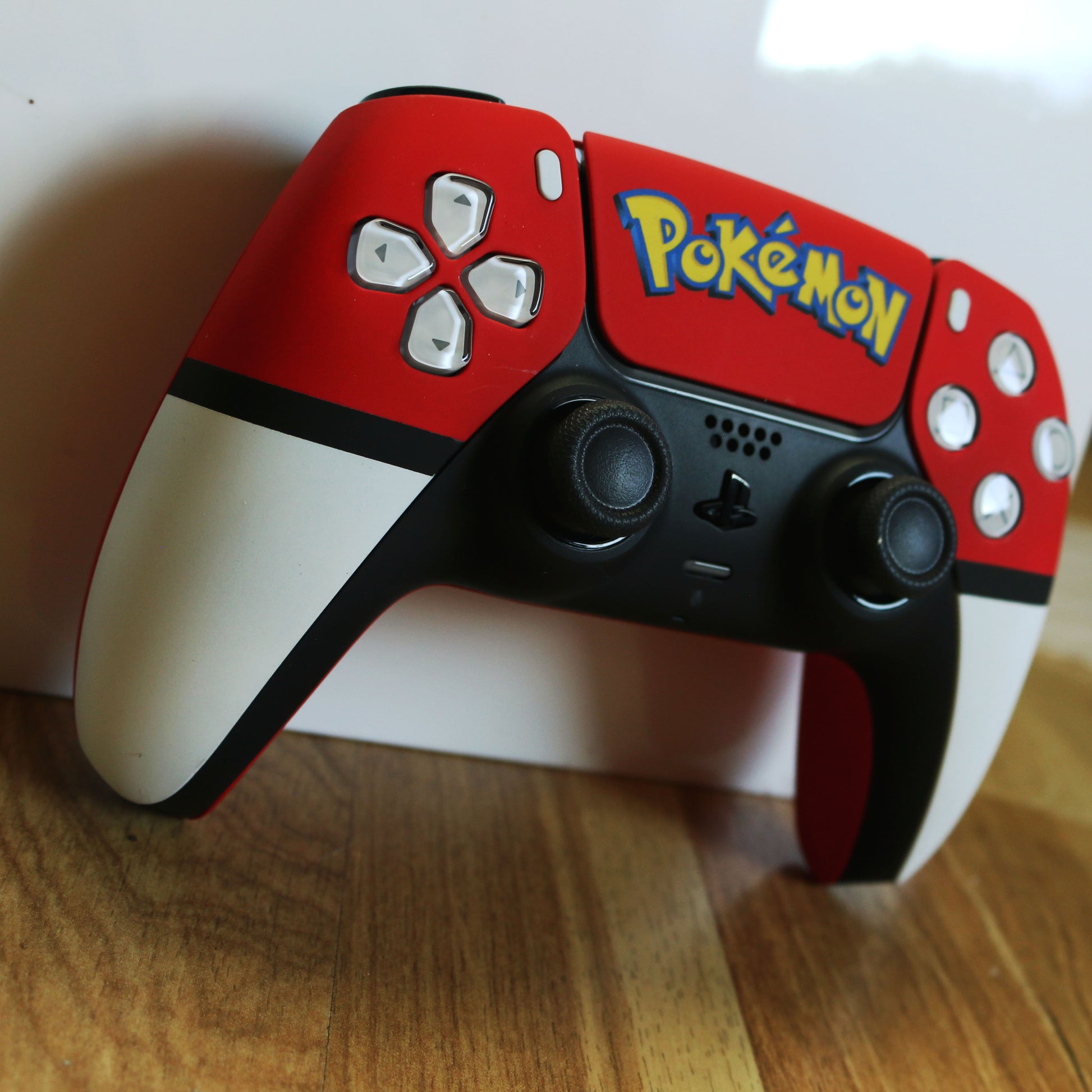Custom Airbrush Painted Sony PlayStation 5 PS5 - Pokemon Pocket Monster Got to Get Em All Red White Anime Video Game