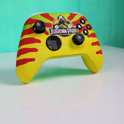 Custom Airbrush Painted Xbox Series X Controller – Retro Dinosaur Inspired Design - Xbox Series X, Series S, Xbox One, and Windows PCs - Retro dinosaur-inspired theme