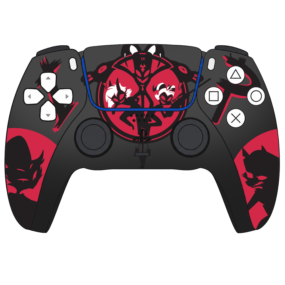 Custom Airbrush Painted Sony PlayStation 5 PS5 - Helluva Boss Imp Assassin Hell Imps Demons Angels Secret Mission Wolf Owl