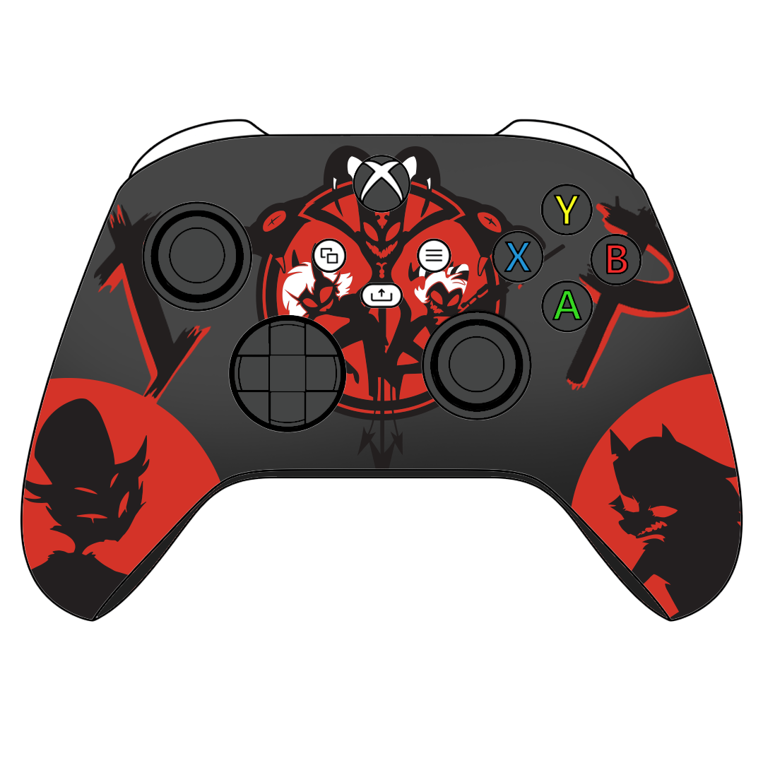 Custom Controller Microsoft Xbox Series X - Xbox One S - Helluva Boss Imp Assassin Hell Imps Demons Angels Secret Mission Wolf Owl
