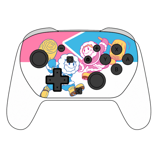 Custom Airbrush Painted Controller Nintendo Switch 2 Two - SSBU Smash Bros Ice Climbers NES Gaming